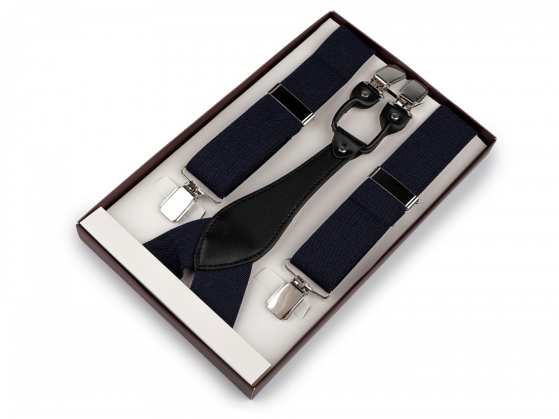 Nadrágtartó díszdobozban - Sötétkék Férfi nadrágtartó Nadrágtartó díszdobozban - Sötétkék Férfi nadrágtartó