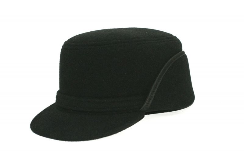      Férfi gyapjú füles kalap - Fekete