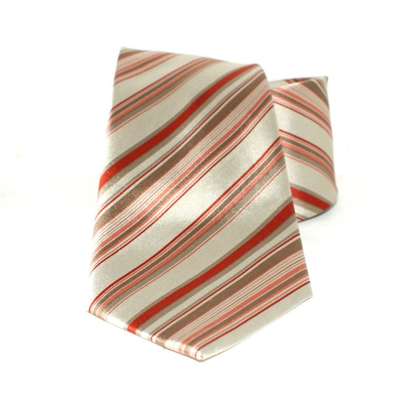 Saint Michael selyem nyakkendő - Narancs csíkos Csíkos nyakkendő