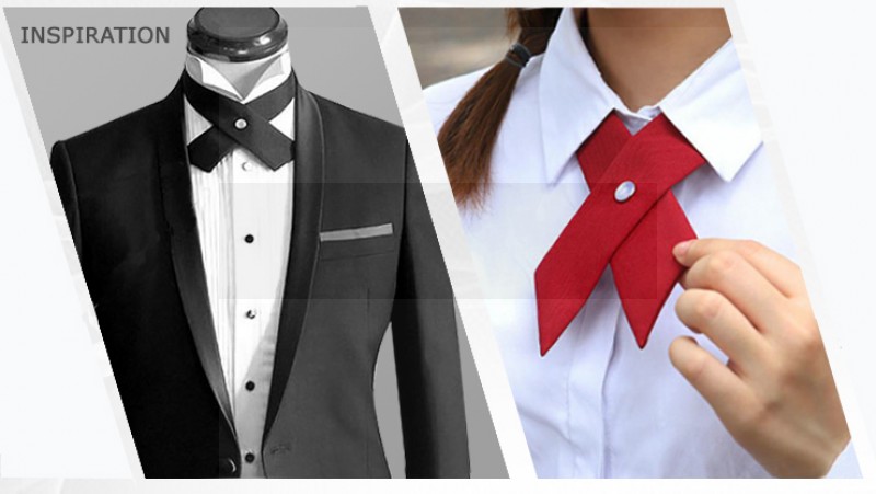   Szatén unisex kereszt nyakkendő - Türkízkék