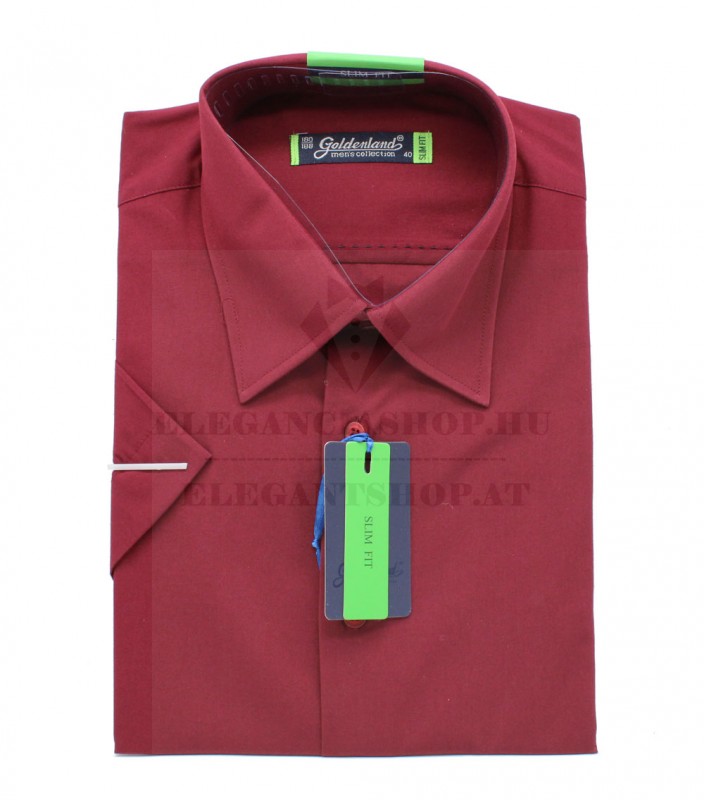 Goldenland slim rövidujjú ing - Bordó Slim, Smart fazon Goldenland slim rövidujjú ing - Bordó Slim, Smart fazon
