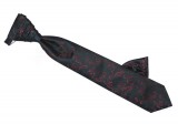 Francia nyakkendő,díszzsebkendővel - Fekete-bordó