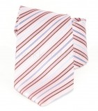 Saint Michael selyem nyakkendő - Rózsaszín csíkos Csíkos nyakkendő