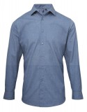 Premier felgombolható ujjú h.u ing - Kék Egyszínű ing