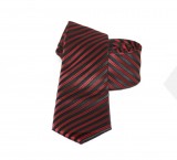               Goldenland slim nyakkendő - Fekete-bordó csíkos Csíkos nyakkendő