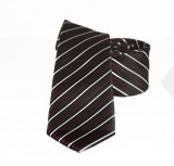               Goldenland slim nyakkendő - Fekete-fehér csíkos