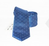                    NM slim szövött nyakkendő - Kék pöttyös
