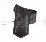                    NM slim szövött nyakkendő - Fekete-piros csíkos Csíkos nyakkendő