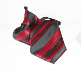   NM Állítható gyereknyakkendő - Piros-fekete csíkos Gyerek nyakkendők
