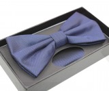      NM Díszdobozos mintás csokornyakkendő szett - Sötétkék aprópöttyös