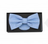      NM Díszdobozos mintás csokornyakkendő szett - Világoskék pöttyös