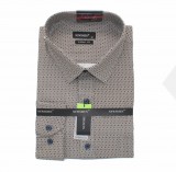                              NM h.u normál fit elasztikus ing - Barna mintás Hosszúujjú ing