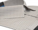             NM h.u slim fit elasztikus ing - Drapp mintás Slim, Smart fazon