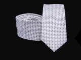    Prémium slim nyakkendő - Fehér aprómintás