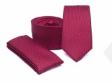    Prémium slim nyakkendő szett - Meggypiros