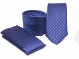    Prémium slim nyakkendő szett - Kék mintás