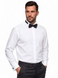                    Newsmen elasztikus slim fit szmoking ing - Fehér Hosszúujjú ing