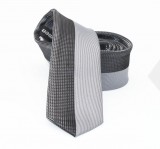                    NM slim szövött nyakkendő - Ezüst csíkos Aprómintás nyakkendő