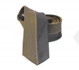                    NM slim szövött nyakkendő - Arany-fekete csíkos