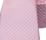                    NM slim szövött nyakkendő - Rózsaszín pöttyös