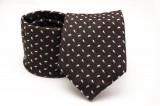 Prémium selyem nyakkendő - Barna mintás Aprómintás nyakkendő
