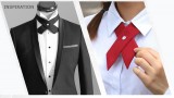   Szatén unisex kereszt nyakkendő - Türkízkék