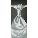 Goldenland francia nyakkendő,díszzsebkendővel - Ezüst