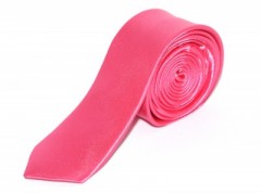 Szatén slim nyakkendő - Világos pink Egyszínű nyakkendő