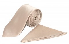 Goldenland slim szett - Drapp Egyszínű nyakkendő
