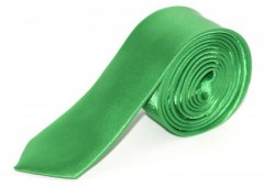 Szatén slim nyakkendő - Fűzöld Egyszínű nyakkendő