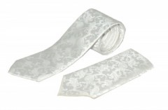 Zsorzsett szatén szett - Ecru mintás Nyakkendők esküvőre