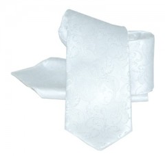 Zsorzsett szatén szett - Fehér mintás Nyakkendők esküvőre