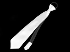Szatén állítható nyakkendő - Fehér Party,figurás nyakkendő