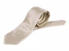 Szatén pöttyös nyakkendő - Ecru 