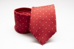 Prémium nyakkendő - Meggypiros pöttyös Aprómintás nyakkendő