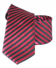               Goldenland slim nyakkendő - Meggypiros csíkos Csíkos nyakkendő