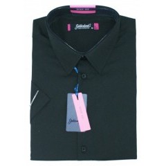                Goldenland body fitt rövidujjú ing - Fekete Egyszínű ing