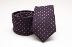 Prémium slim nyakkendő - Burgundi mintás Aprómintás nyakkendő