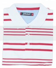 Goldenland rövidujjú piké poló - Piros-fehér Férfi pólók,pulóverek