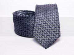 Prémium selyem nyakkendő - Szürke kockás Kockás nyakkendők