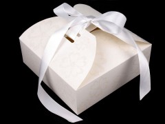 Papir doboz  szalaggal és csillám mintával - 5db/csomag 