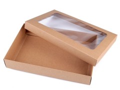 Papír doboz natural átlátszó - 4 db/csomag Ajándék csomagolás
