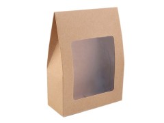 Papírdoboz natural ablakkal - 10 db/csomag Ajándék csomagolás