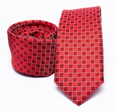    Prémium slim nyakkendő - Piros kockás Kockás nyakkendők