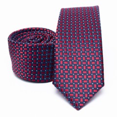    Prémium slim nyakkendő - Piros kockás 