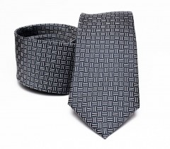 Prémium selyem nyakkendő - Szürke aprómintás Selyem nyakkendők