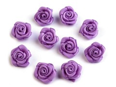        Mini textil virág 10 db/csomag - Lila Kitűzők, Brossok
