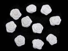         Mini textil virág 10 db/csomag - Fehér Kitűzők, Brossok