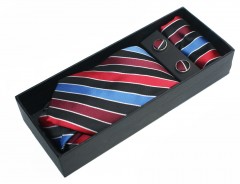                  NM nyakkendő szett - Kék-piros csíkos Nyakkendők