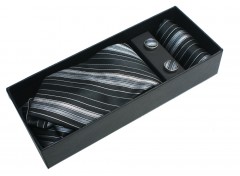   NM nyakkendő szett - Fekete csíkos 